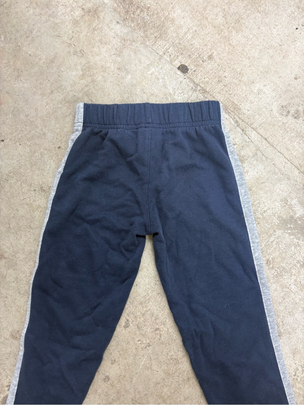 Nike Boys Size 5 Fleece Sweatpants Blue/Gray Side Stripe Red Swoosh Pull-On - Picture 8 of 8